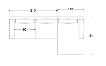 ETAN - Sectional fabric sofa with chaise longue by Twils - view 3