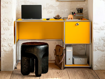 USM HALLER - Contemporary style steel secretary desk with flap doors by USM - view 2
