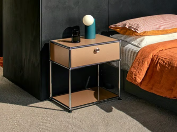 USM HALLER - Rectangular steel bedside table with drawers by USM - view 2