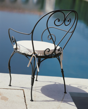 AURORA - Iron garden chair with armrests by Unopiù - view 3