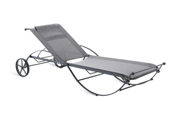 AURORA - Iron sun lounger with castors by Unopiù - view 2