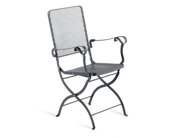 AURORA - Folding wrought iron chair with armrests by Unopiù - view 2