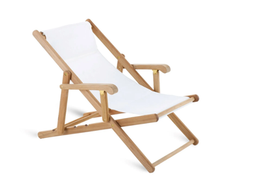 CHELSEA - Folding deck chair with teak and cotton armrests by Unopiù - view 2