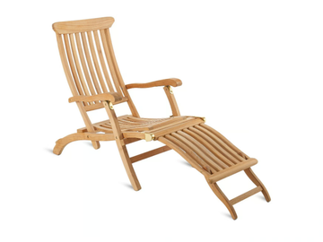 CHELSEA - Folding teak deck chair with armrests with footrest by Unopiù - view 2