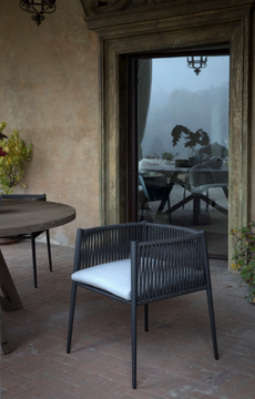 LUCE - Aluminium garden chair with armrests by Unopiù - view 3