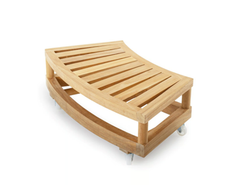 PEVERO - Low teak garden side table with castors by Unopiù - view 2