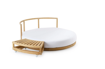 PEVERO - Round garden bed in acrylic fabric and teak by Unopiù - view 3