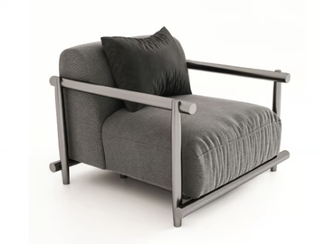 DAVOS - Fabric garden armchair with armrests by Unopiù - view 2