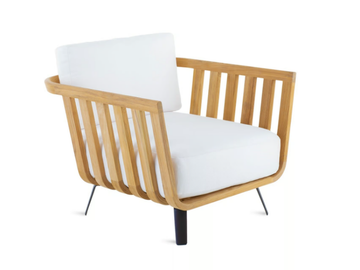 WELCOME - Teak and acrylic fabric garden armchair by Unopiù - view 2