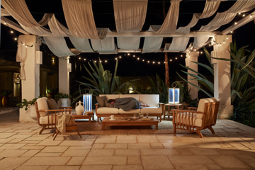 CHELSEA - Teak and acrylic fabric garden sofa by Unopiù - view 3