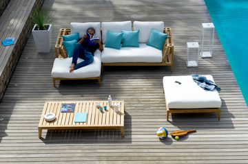 SYNTHESIS - Low rectangular teak coffee table by Unopiù - view 3
