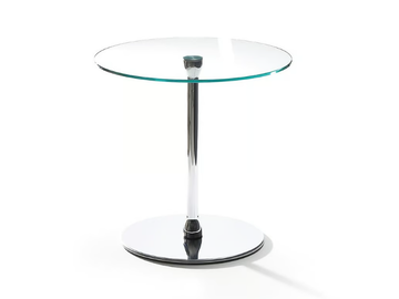 CALICE - Round glass coffee table and metal base by VAGHI - view 2