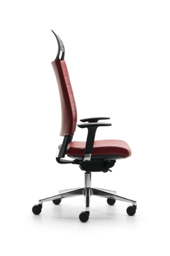 EXPO LIGHT LUSSO - Swivel leather office chair with headrest by VAGHI - view 3