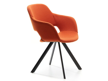 WIZARD - Upholstered chair with armrests and steel base by VAGHI - view 3