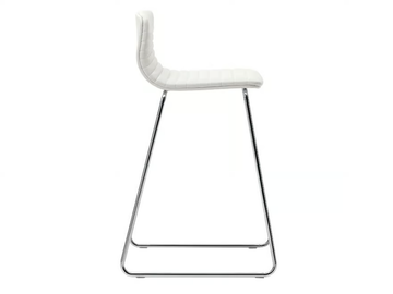 UNION GUEST - Sled base high leather stool by VAGHI - view 2