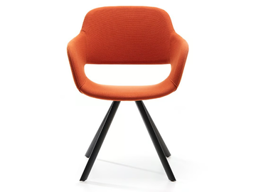WIZARD - Upholstered chair with armrests and steel base by VAGHI - view 2