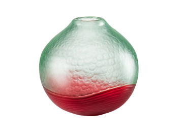 BATTUTO BICOLORE - Blown glass vase by VENINI - view 2