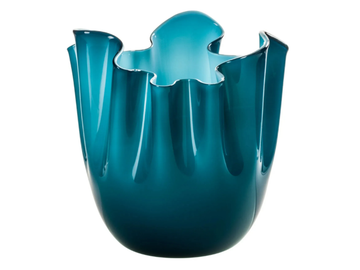 FAZZOLETTO OPALINO BICOLORE - Handmade blown glass vase by VENINI - view 2