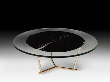 CORVARA - Low round wood and glass coffee table by VGnewtrend - view 2