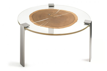 FORESTA - Round wood and glass coffee table by VGnewtrend - view 3