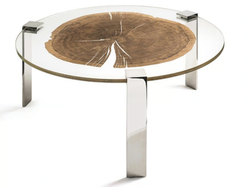 FORESTA - Round wood and glass coffee table by VGnewtrend - view 2