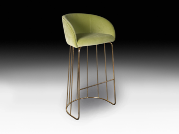 LOUISE - Upholstered velvet stool with back by VGnewtrend - view 2