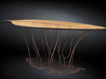 FOGLIA FENICE - Wooden high table by VGnewtrend - view 2