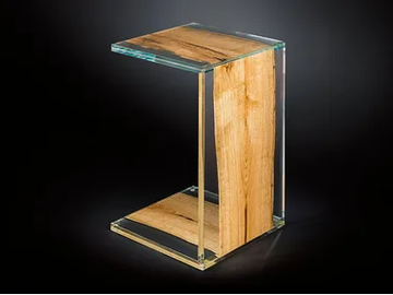 VENEZIA - Wood and glass side table by VGnewtrend - view 2