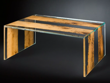 VENEZIA - Rectangular wood and glass coffee table by VGnewtrend - view 2