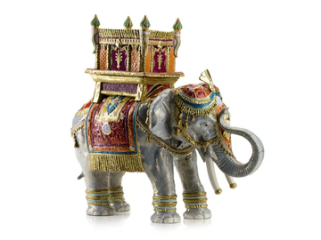 HAPPY JAIPUR ELEPHANT - Porcelain decorative object by VILLARI - view 2