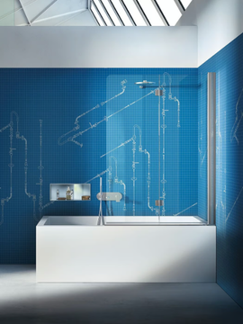 SV - Folding tempered glass bathtub wall panel by VISMARAVETRO - view 3