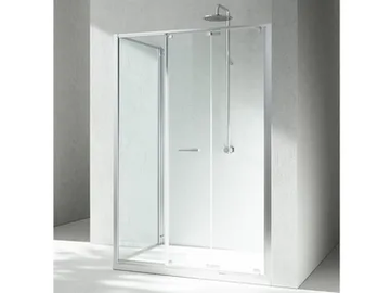 JUNIOR GM+GF - Corner tempered glass shower cabin with folding door by VISMARAVETRO - view 2