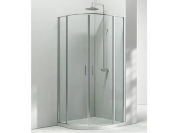 LINEA LTX - Semicircular tempered glass shower cabin with hinged door by VISMARAVETRO - view 2