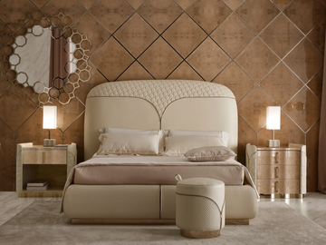ESTER - Upholstered double bed with high headboard by VOLPI - view 3