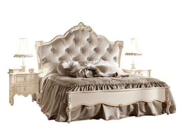 PERLA - Double bed with upholstered headboard by VOLPI - view 2