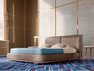 VALERY - Double bed with upholstered headboard by VOLPI - view 3