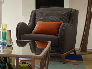 CONTEMPORARY LIVING - Fabric armchair with armrests by VOLPI - view 2