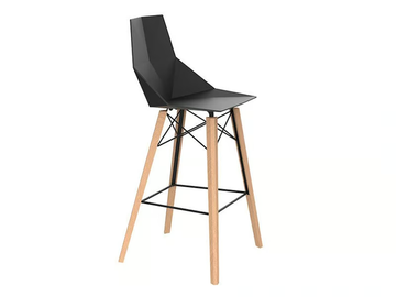FAZ WOOD - Polypropylene barstool with footrest by VONDOM - view 2