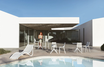 IBIZA - Stackable high polypropylene stool with back by VONDOM - view 3