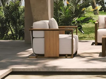 TULUM - Fabric garden armchair with armrests by VONDOM - view 2