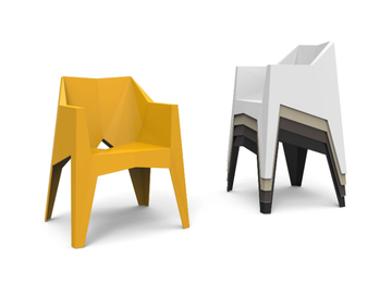 VOXEL - Stackable garden chair with armrests by VONDOM - view 2