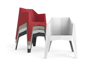 VOXEL - Stackable garden chair with armrests by VONDOM - view 3