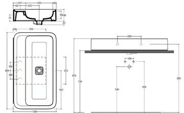 CAMEO - Countertop and wall-hung ceramic washbasin with overflow by Valdama - view 3