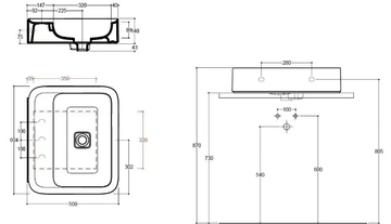 CAMEO - Countertop and wall-hung ceramic washbasin with overflow by Valdama - view 3