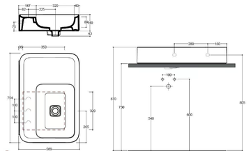 CAMEO - Countertop and wall-hung ceramic washbasin with overflow by Valdama - view 3