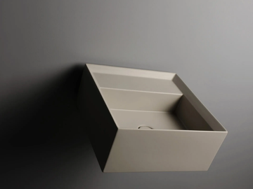 CUT - Square single ceramic washbasin by Valdama - view 3