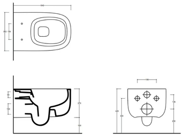 SEED - Contemporary style wall-hung rimless ceramic toilet by Valdama - view 3