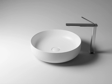 SEED - Countertop round single ceramic washbasin by Valdama - view 3