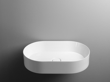 TRACK - Countertop oval single ceramic washbasin by Valdama - view 3