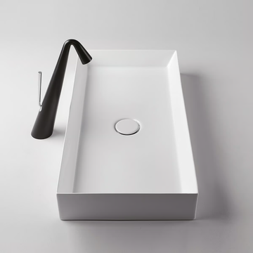 TRACK - Countertop rectangular single ceramic washbasin by Valdama - view 3